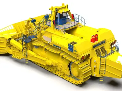 Komatsu Bulldozer Crawler 3D model