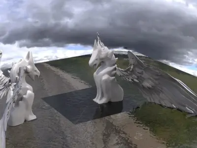 Reptile Statue 5 mirrored 3D model