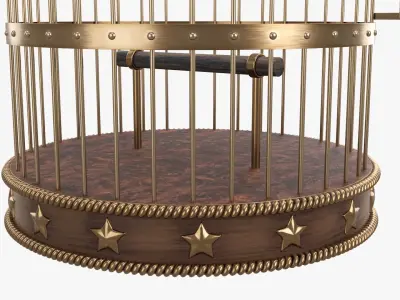 Metal vintage bird cage 3D model