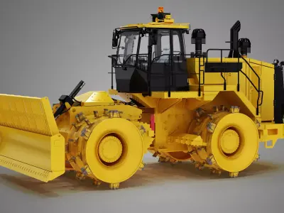 Landfill Wheeled Bulldozer Compactor 3D model