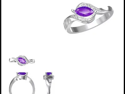JCD Format Antique color stone rings jewellery cad design 3D print model purchase