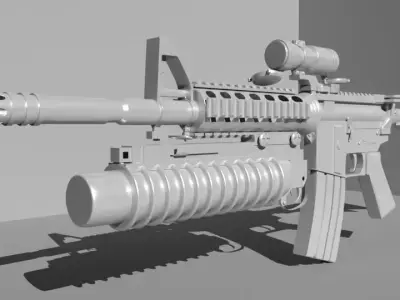 Machine Gun Free 3D model get