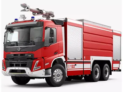VOLVO FMX 6X4 Fire Truck 3D model