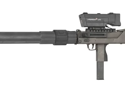 SCIFI XOF MAC10 Submachingun  Low-poly 3D model