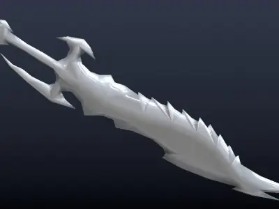 Futuristic Sword Low-poly 3D model 29