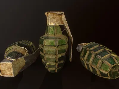3d Low Poly Grenade Modelling Low-poly 3D model