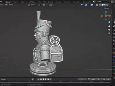 French Imperial Infantry Soldier Chess Piece 3D print model