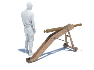Medieval 16th century falconet cannon on mount Low-poly 3D model