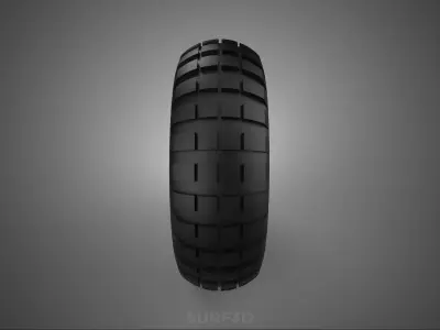 BLUE RIM RUBBER WHEEL TIRE TYRE HUB BEARING CART PNEUMATIC TREAD 3D model