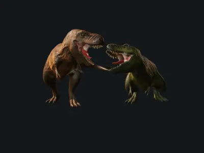 T-Rex Game Asset rigged Low-poly 3D model