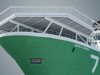 Low Poly Industrial Ship 3D model