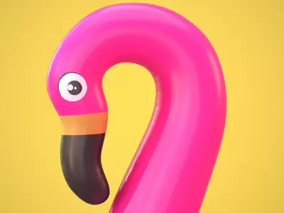 Flamingo Rubber Low-poly 3D model