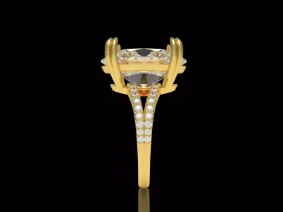Oval Diamond Engagement Ring 3D print model purchase