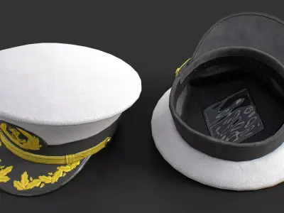 American Navy captain cap Low-poly 3D model