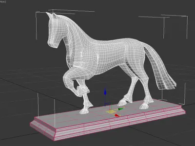Horse statue Low-poly 3D model purchase