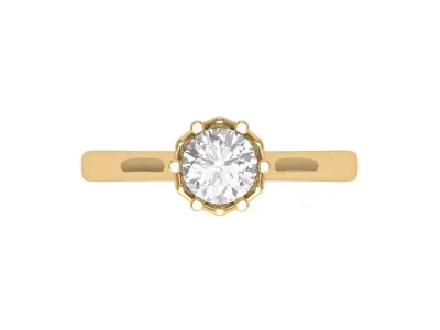 Solitaire Engagement Ring 3D print model 31