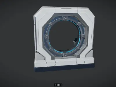 futuristic sci-fi portal with control panel 3D model