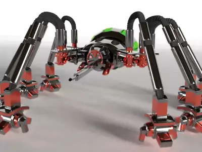 Robot Tank Spider Free low-poly 3D model