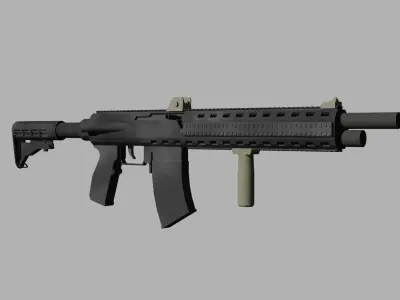 Tactical modern semy-automatic shotgun Low-poly 3D model