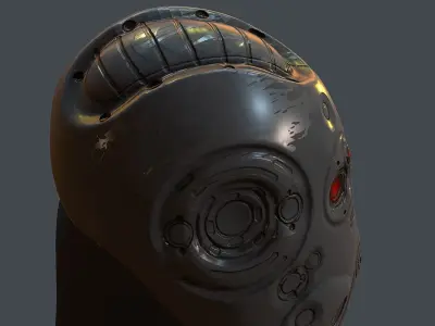 Gas mask helmet 3d model scifi Low-poly  Low-poly 3D model 78