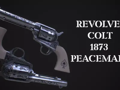 Revolver  Colt 1873 Free low-poly 3D model