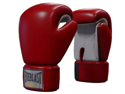 Low Poly Boxing Gloves Low-poly 3D model