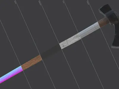 Medieval Battle Axe Low-poly 3D model purchase