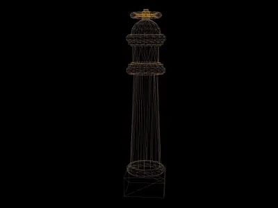 Hydrant Low Poly Game Ready wooden pole Low-poly 3D model