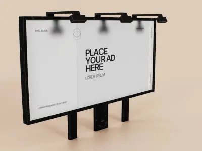 Advertising Billboard Panel Type D Low-poly 3D model