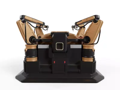 Sci-Fi Drone Launchpad - Deployment Crate Low-poly 3D model