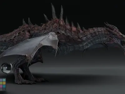 Legendary Volcanic Dragon - Rigged 3D model