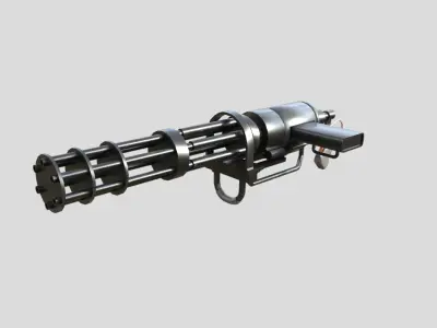 MINI gun model 3d game ready model Low-poly 3D model Low-poly 3D model