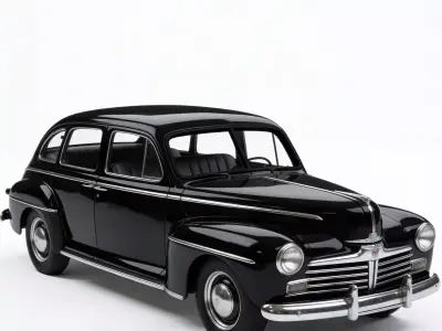 WWII Military Staff Car 3D Model Low-poly 3D model