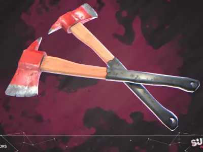 Stilized Survival Fire Axe Free low-poly 3D model