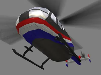 Bo105 V2 Helicopter Low-poly 3D model