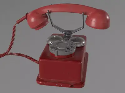Vintage telephone Low-poly 3D model