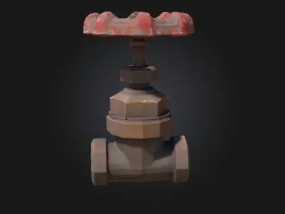 Rustic Valve Handle  Industrial Charm with Timeworn Character 3D model