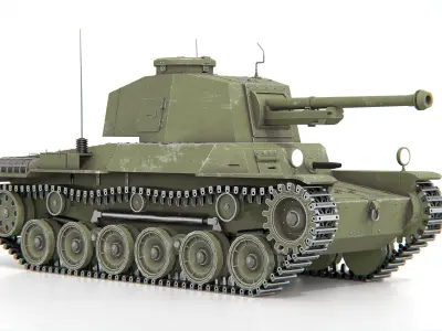 Type 3 Chi-Nu Medium Tank WWII Japanese Tank 3D model