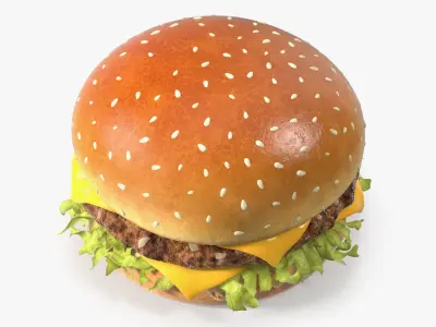 Sesame Bun Beef Burger 3D model