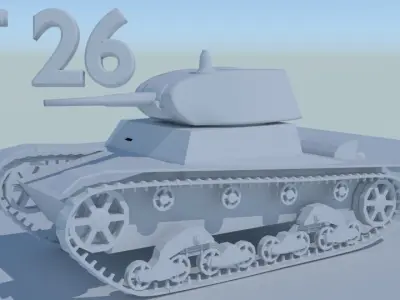 sovietic Tank T26  3D model