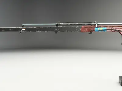 Old Small Truck-Mounted Crane 3D model