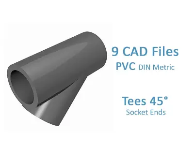 PVC Tees 45 Degrees - Socket Ends -  Free 3D model