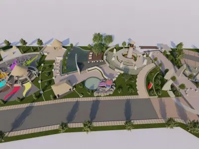 public park-Private Park Landscape 3D model 20