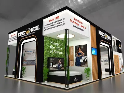 Mezzanine Exhibition Stand Three Side open  14Mtr x 9Mtr 3D model