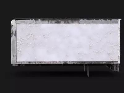 Rusted US Box Truck Body Low-poly 3D model