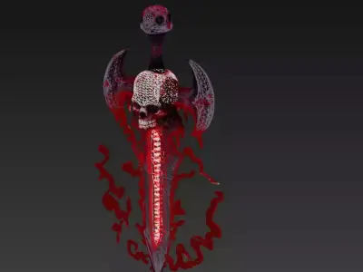 Infernal Blood Edition - Stylized Skull Blades 3D Model Pack