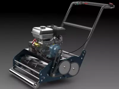 Reel Mower Concept Low-poly 3D model