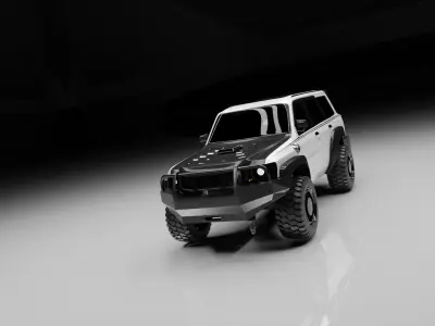 Off-Road Tactical SUV 4x4 High-Detail Rigged Vehicle  Low-poly 3D model