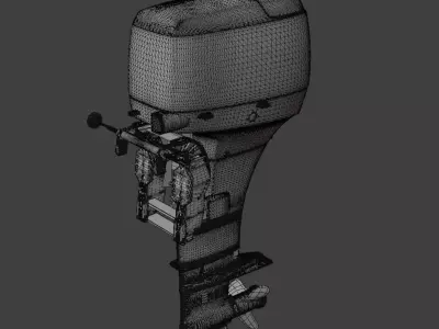 Outboard boat motor 3D model