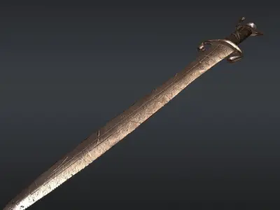 Celt Sword Free low-poly 3D model